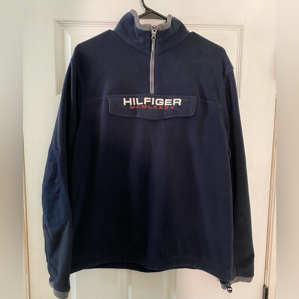 Vintage Blue And Gray Tommy Hilfiger Sweater Size Medium